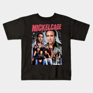 NICKELCAGE Boy Band Crossover PARODY Funny Retro 2000's Glamour Shot Band Tee (Version 2) Kids T-Shirt